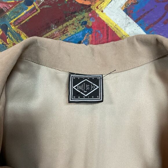 Vintage 90s Beyond Basics by Billie Jo Beige Suede-Look Sports Coat - Size Small - Picture 4 of 9